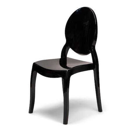 Atlas Commercial Products Sofia Stacking Chair with UV Protection, Black SC4BLK